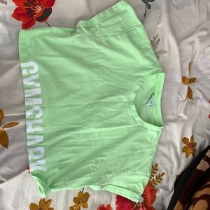 GYMSHARK CROPPED T SHIRT LIME GREEN